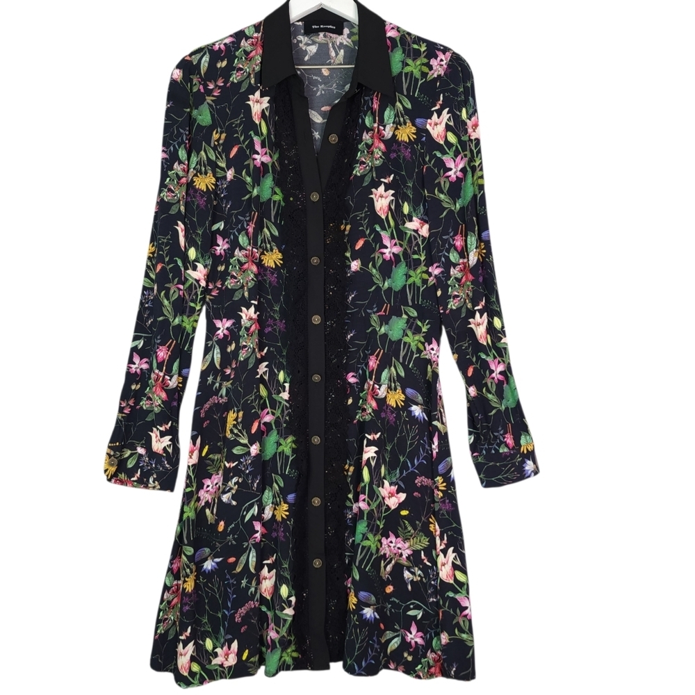 The Kooples Daisy Love Floral Lace Mini Dress Black - Picture 2 of 10